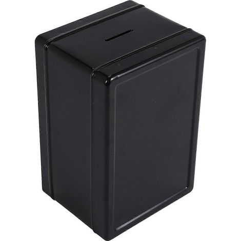Tirelire décorative en fer, boîte de rangement pour argent, noire (1/5)