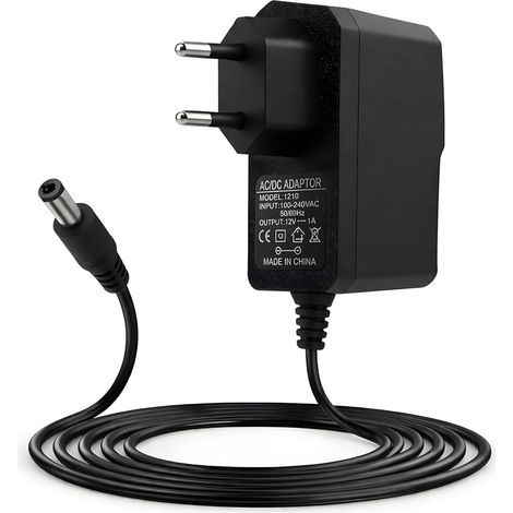 Adaptateur Secteur 12V 1A Universel Alimentation AC/DC 100-240V 50/60Hz, Chargeur avec Prise Jack 5.5x2.1mm pour LED, Caméra, Routeur, TV Box et Autres Appareils Électroniques (1,5M) (1/5)