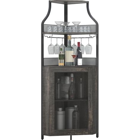Casier à Vin,Étagère à vin d'angle avec Support en Verre et étagères de Rangement,Casier à vin Bouteilles pour Bar à vin (1/5)