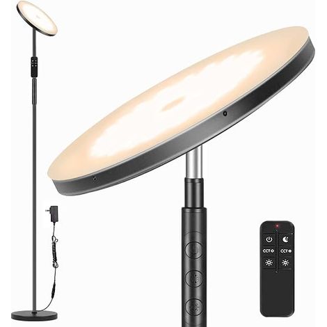 LED Floor Lamp, 36W 3600LM Lamp with Dimmer Control and Touch Control, 1 Minute Installation, Weighted Base 2.5 kg, Floor Lamp Suitable for Living Room, Office (1/5)