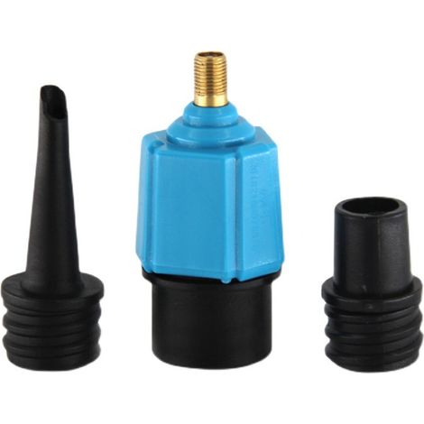 Adaptateur pour pompe à pagaie (3 pièces) avec 2 embouts de valve d'air pour kayak/lit gonflable/planche à pagaie debout (bleu) (1/5)