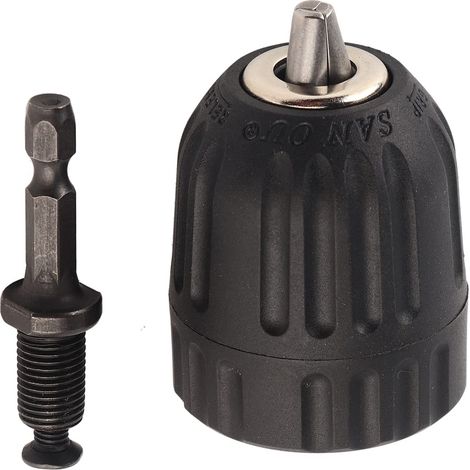 Pince de mandrin sans clé 3/8-24UNF - Mandrin sans clé de 0,8-10 mm - Avec adaptateur de conversion rapide - Classe 3 mâchoires (1/5)