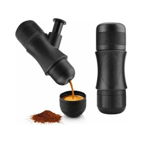Tragbare Espressomaschine, Mini-Reisekaffeemaschine mit manueller Bedienung, extra kleine Reisekaffeemaschine, manuell bedienbar, geeignet für gemahlenen Kaffee
