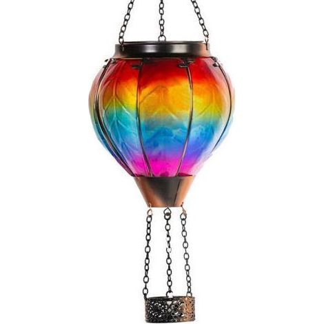 Lanterne solaire à LED SMD arc-en-ciel, luminaire décoratif d'extérieur à suspendre, idéal pour les fêtes, avec poignée (lanterne arc-en-ciel) (1/4)