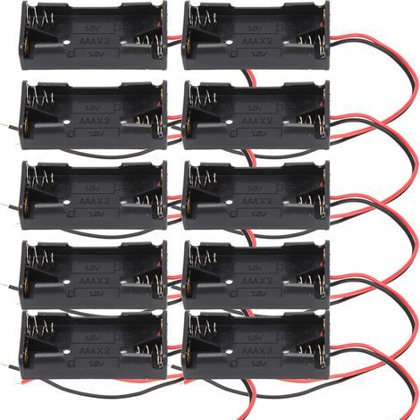 AAA-Batteriehalter, 10 Stück, 2x 3x, Netzteilgehäuse, Kunststoffbox mit Anschlusskabel (2x) (1/5)