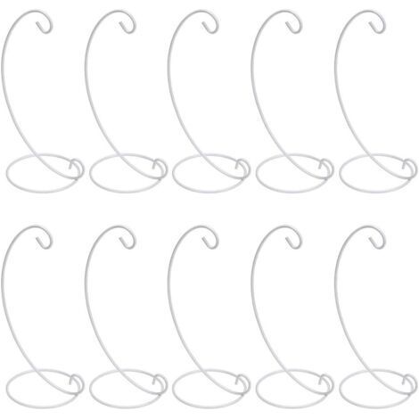 10 Packs of Iron Display Stand, Aerial Globe and Plant Hanger, Party Craft Decoration - Black (1/4)