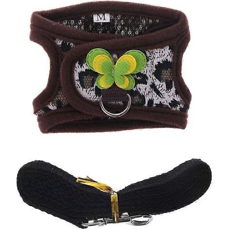 Harnais et laisse réglables pour petit animal, ensemble gilet chaud en motif léopard, taille M pour hamster, lapin, furet, corde confortable et sécurisée.
