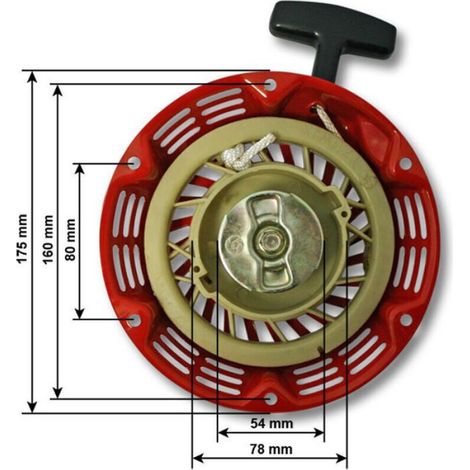 Lanceur pour moteur - - 6,5 CV - Monocylindrique - OHV - Rouge - Essence (1/2)