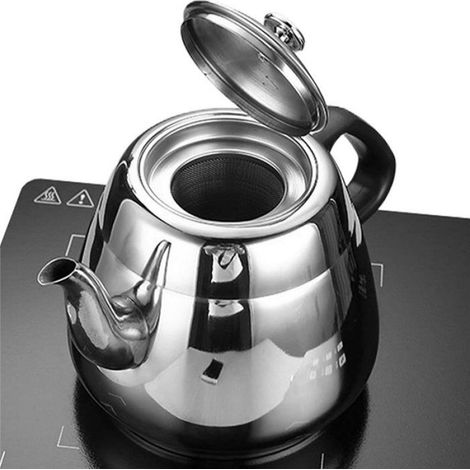 2X Théière en Acier Inoxydable avec Infuseur, Théière avec Infuseur, Haute Capacité de 1,5 L, pour Faire Bouillir de L'Eau Chaude, (1/5)
