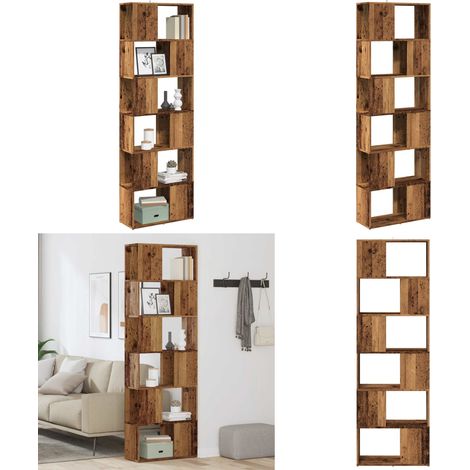 vidaXL Bücherregal/Raumteiler Altholz-Optik 60x24x186 cm (1/5)