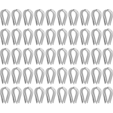 50 Pièces Manchons Câble Acier Inoxydable pour Élingues Marine et Industrie Navale (Diamètre 5mm)