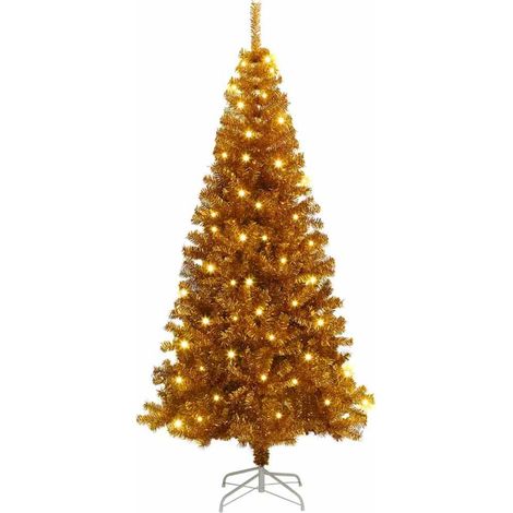 Christmas Tree with 300 LEDs with Stand Gold 180 cm PET vidaXL (1/5)