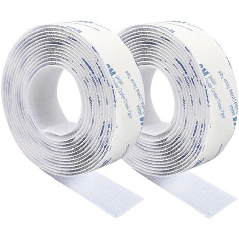 royaluxe-Scratch Autocollant Double Face,Ruban Adhésif Double Face Puissant Blanc Nylon Sans Trace Bande Agrippantes Adhésives 3m×2cm Pour Tapis De Sol Coussins Et Vêtements