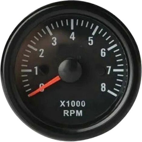 Elektrischer Drehzahlmesser A40Z-52MM 0-8000 U/min, 5 cm (2 Zoll) Skala, für 2-, 3-, 4-, 5- und 6-Zylinder-Benzinmotoren (Auto, Boot). (1/5)