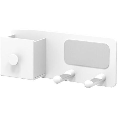 Support de Sèche-Cheveux, Porte Seche Cheveux sans Percage avec Range-Câbles, Support Auto-adhésif en Aluminium,Blanc (1/5)