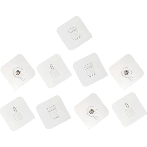 Crochets adhésifs pour tableaux, crochets de rangement muraux, matériau en alliage, petite taille, crochets adhésifs, lot de 9. (1/5)