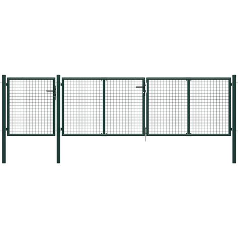 vidaXL Portail de jardin en acier vert 400 x 75 cm