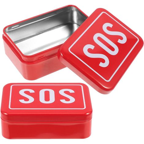 Boîte De Survie Sos En Métal Boîte Vide Pour Camping Randonnée Voyage De Rangement Pour Et Trousse De Premiers Secours Organisateur D’Urgence 2 Pièces (1/5)