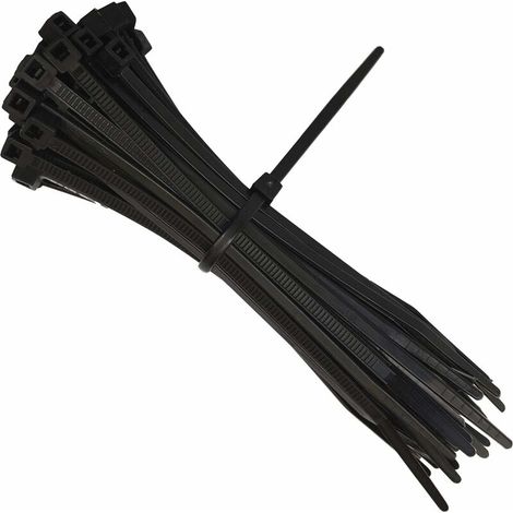 Collier de Serrage 200 mm x 2mm, Attache Câble, Serre Câbles Nylon, Colliers Serre-Cable 200mm, Noir, 500 Pièces (1/5)