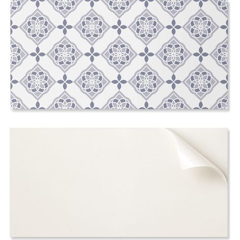 Revestimiento mural de vinilo autoadhesivo con gr谩ficos para cocina, 120 x 60 cm, estampado geom茅trico de rombos.