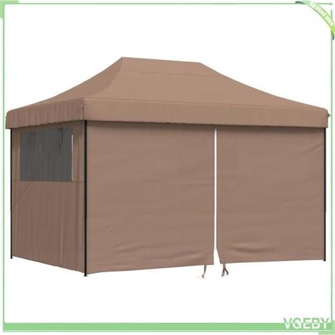Tente de réception pliable - FAFEICY - 4005028 - 4 parois latérales - 410x279x315 cm - Marron (1/5)
