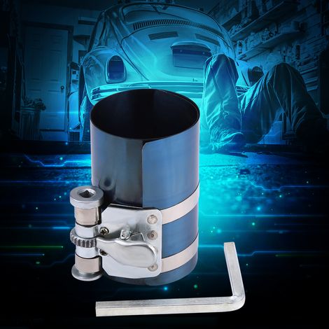 Installation d'un compresseur de segments de piston de moteur automobile de 4 pouces avec outil à cliquet 53 mm-175 mm (1/5)