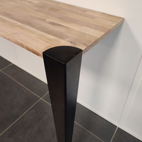 Pied de meuble étau en cornière profilé modèle d'angle pour table HT 73 cm (1/3)