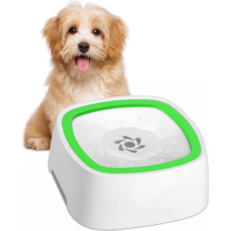 Ciotola per cani anti-schizzi, ciotola per cani/gatti da 1,5 l, ciotola anti-schizzi per cani, ciotola per cani da viaggio/esterno/casa (verde) (1/5)