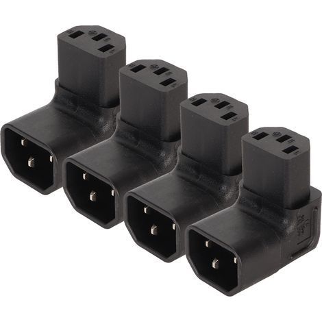 4er-Pack IEC320 C14 auf IEC320 C13 Netzadapter. Professionelle C14-auf-C13-Steckeradapter für USV-Anlagen, PDUs, Server und Computersteckdosen. (1/5)