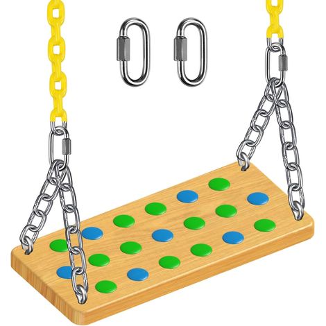 Siège de balançoire en Bois pour Enfants et Adultes, siège de balançoire Plate antidérapante de Rechange avec chaîne, Accessoires de balançoire pour Jardin extérieur (1/5)