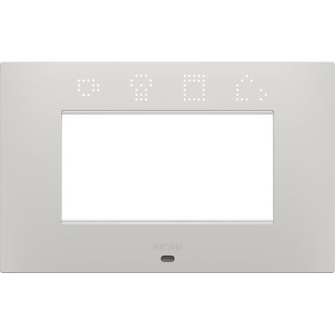 PLAQUE EGO SMART RECTANGULAIRE 4P ARGILE GEWISS GW16004SCY