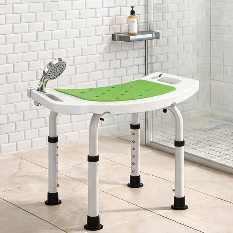 Tabouret de douche en alliage d'aluminium et plastique hauteur (1/5)