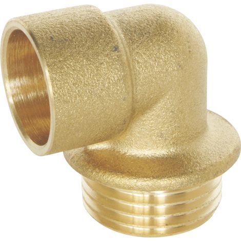Coude laiton à souder - Mâle 15/21 - Pour tube cuivre Ø16 - Sachet 2 pièces