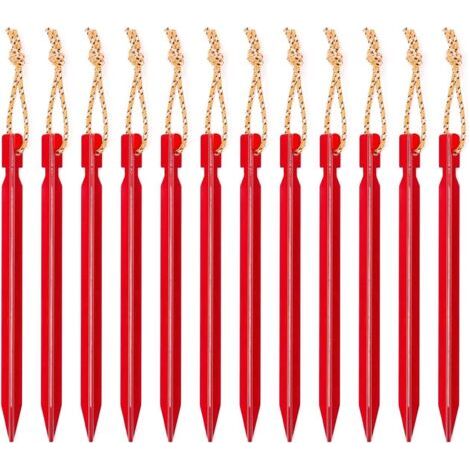 Lot de 12 clous triangulaires en aluminium pour tente d'extérieur de 18 cm (1/5)