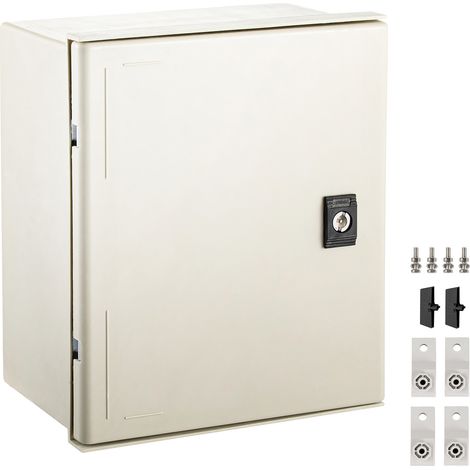 Mophorn Caja de acero NEMA caja electrica de fibra de vidrio NEMA 4X de 30 x 25 x 14 cm IP66 impermeable y a prueba de polvo caja de conexiones electricas para exteriores interiores con placa de monta (1/5)