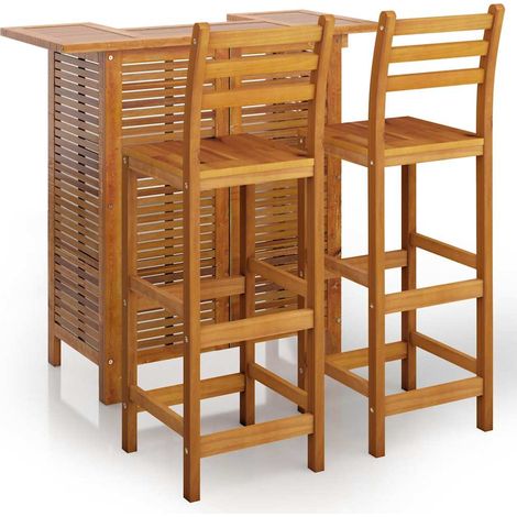 Set da Bar per Giardino 3 pz  Salotto da Giardino in Legno Massello di Acacia (1/5)