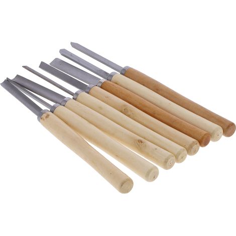 Jeu de 8 outils de tournage à bois en acier rapide, ciseaux à bois professionnels, kit de tour à bois HSS pour menuiserie (1/5)