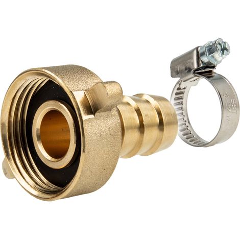 tecuro Schlauchverschraubung mit 3/4 Zoll ÜWM x Ø Tülle 10 mm, inkl. Schelle W4 10-16 mm (1/5)