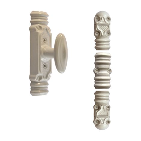 Fausse crémone à bouton rustique décorative N°6 – Fonte grise EN GJL200 – Pour tringle 16x8 – Livrée avec gâches et vis – Fonderie Rollinger (1/4)