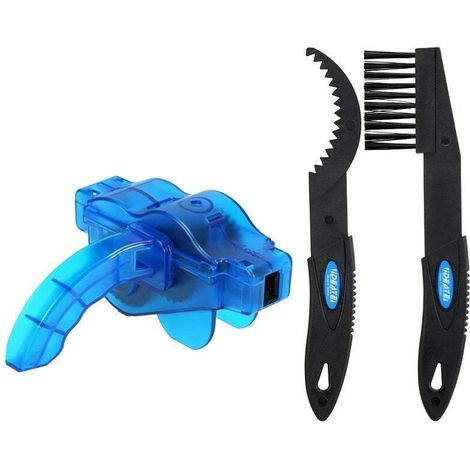 Accessoires pour vélo - Nettoyeur de chaîne portable - Brosses de nettoyage - Kit d'entretien et de lubrification pour VTT - Lot de 1 - Standard (1/5)