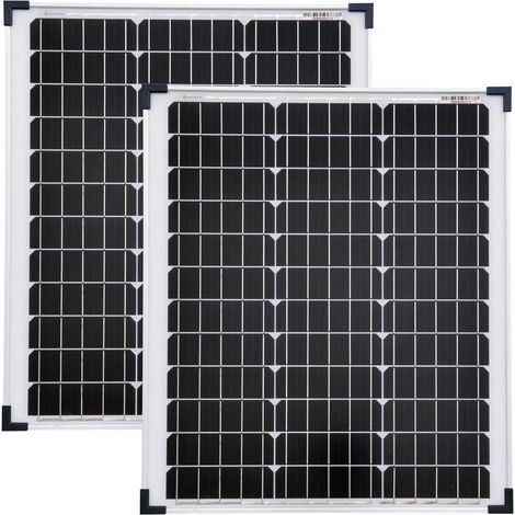 Solarmodule 2 Stück 50 Watt Mono Solarpanel Solarzelle 630x545x35 92336 (1/3)