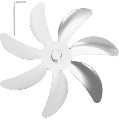 Heizlüfterflügel, 7 Aluminiumflügel, einfache Montage, kompatibel mit Kaminventilatoren