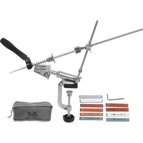 GARRYFIZH Ensemble meules à aiguiser couteaux, support 360° rotatif, pour polissage domestique