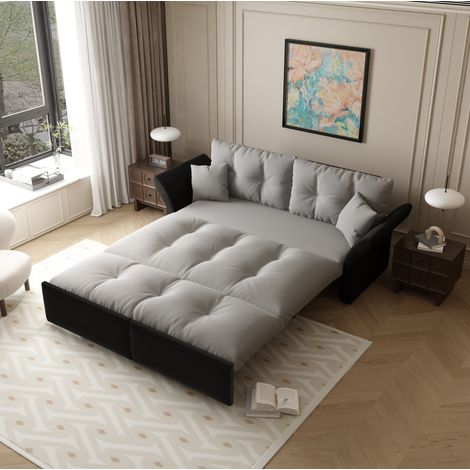 Sofá cama convertible 3 en 1 de terciopelo OKMYHOME (1/5)