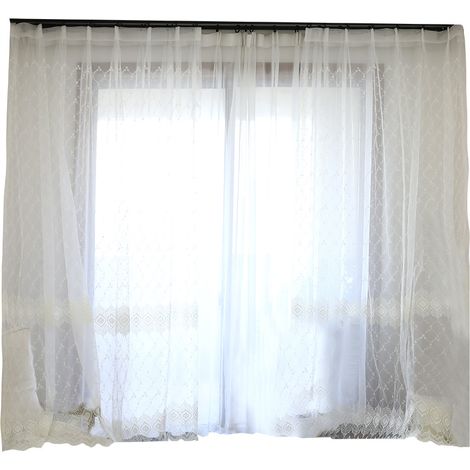 Rideau Voile - Rideau de Fenêtre en Polyester 100 % - Pour Chambre à Coucher Salon Bureau - Hauteur 63 cm Largeur 150 cm - 1 Pièce (1/5)