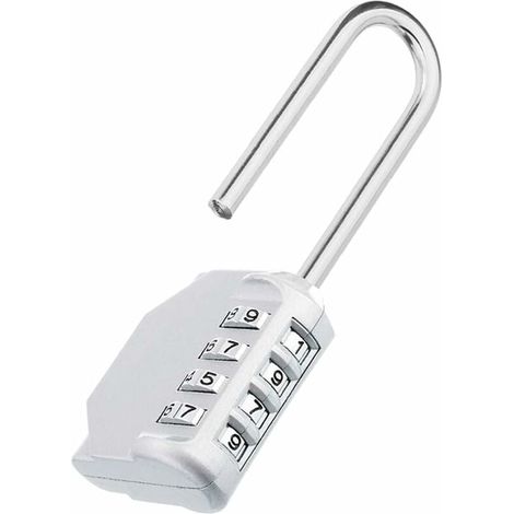 Green Mobility-Cadenas code anse longue exterieur pour portail, abri de jardin, 4 chiffres grande Cadena a combinaison long pour casier vestiaire sport, college, scolaire, Serrure Combinée noir (1/5)