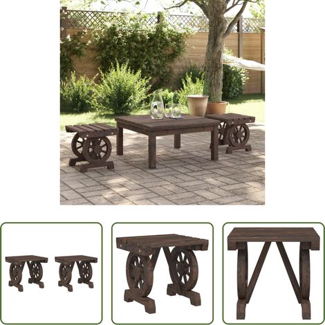 Holz - Garten-Fußhocker 2 Stk. Massivholz Tanne (1/5)