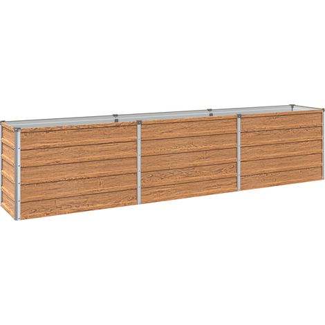 vidaXL Cama de Jardín Elevada Madera Marrón 240 x 40 x 55 cm (1/2)