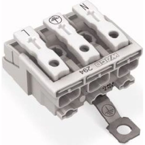 3-poliger Netzstecker ohne Füße mit PE-Kontakt 294-4413
