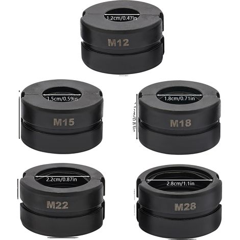 Matrices de sertissage de câbles, acier Cr40 durable, large compatibilité, noir (1/2)